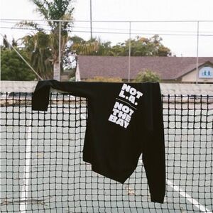 Men's Esteem Surf Black Graphic Crewneck Sweater - NOT L.A. NOT THE BAY